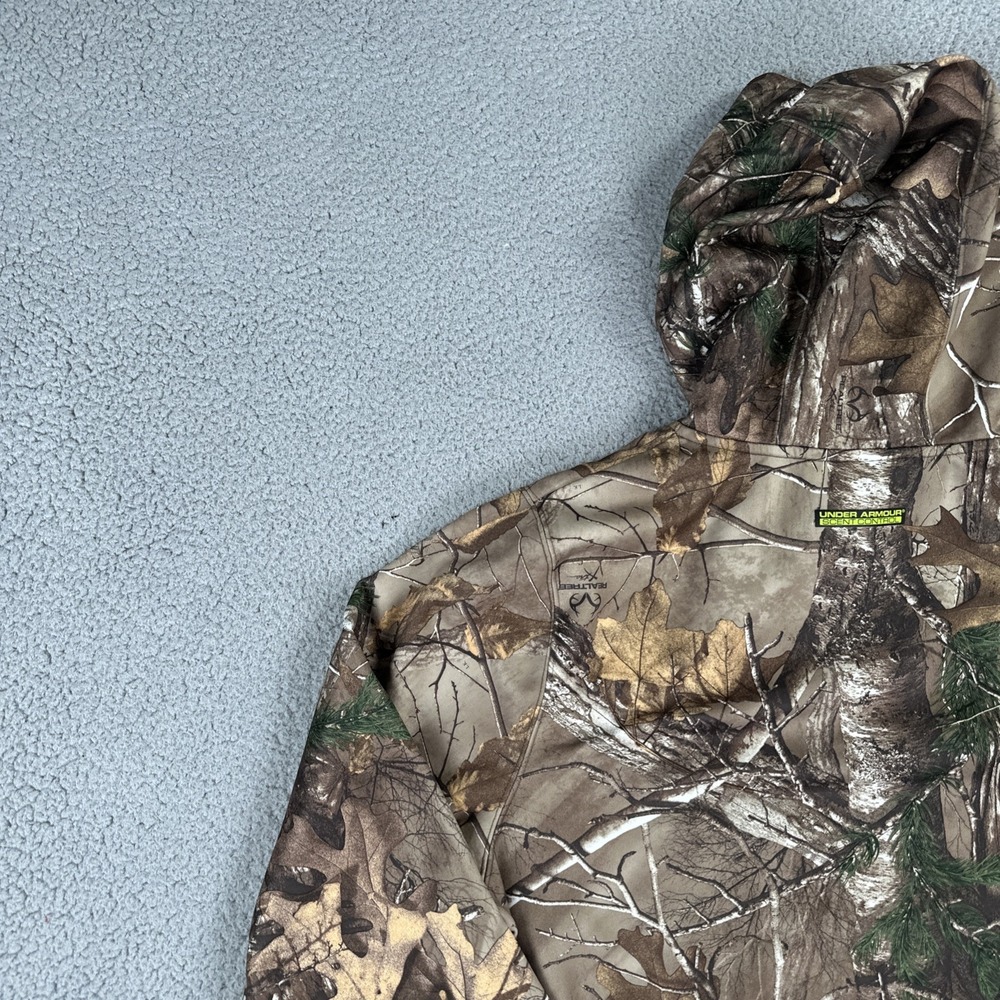 Under Armour Camo Scent Control Hoodie Men Medium Realtree Xtra Hunting Outdoors - Picture 12 of 14